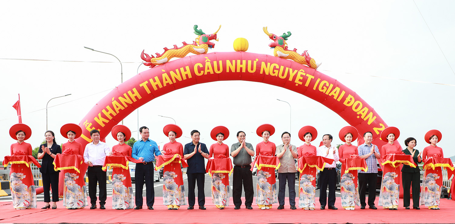 Thủ tướng Chính phủ Phạm Minh Chính dự lễ khánh thành cầu Như Nguyệt (giai đoạn 2)