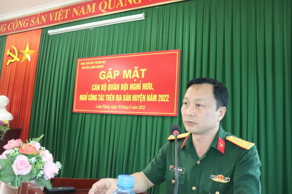 Lạng Giang: gặp mặt cán bộ quân đội nghỉ hưu, nghỉ công tác trên địa bàn huyện