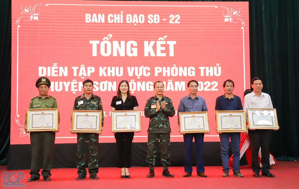 Huyện Sơn Động hoàn thành xuất sắc các nội dung diễn tập khu vực phòng thủ