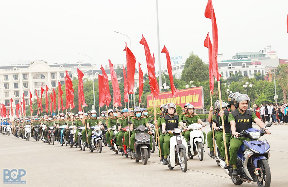 Bắc Giang: Ra quân mở đợt cao điểm tấn công trấn áp tội phạm bảo đảm an ninh trật tự Tết Nguyên đán Quý Mão năm 2023
