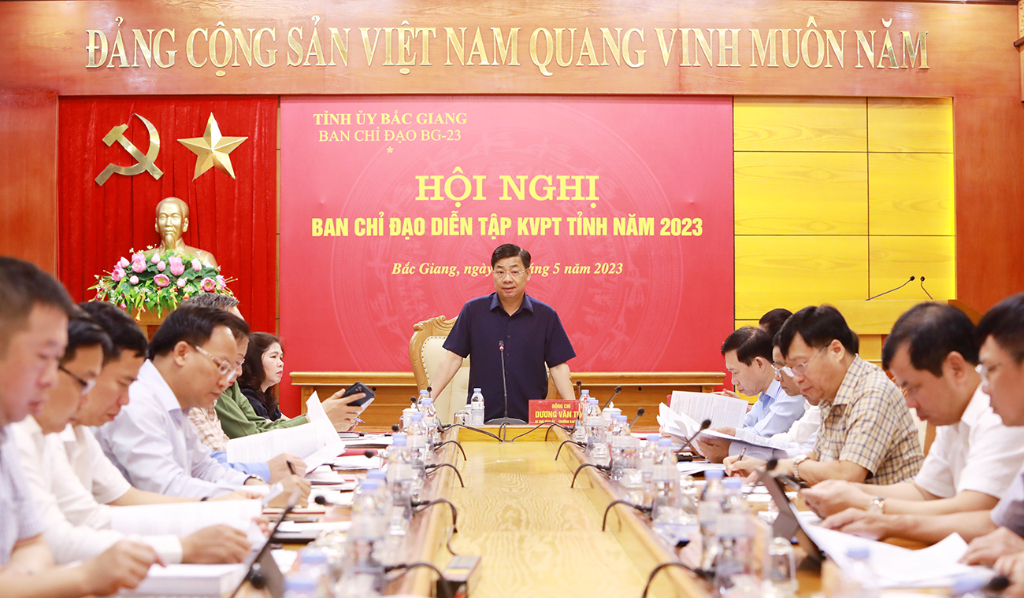 Hội nghị quán triệt triển khai nhiệm vụ diễn tập khu vực phòng thủ tỉnh Bắc Giang năm 2023