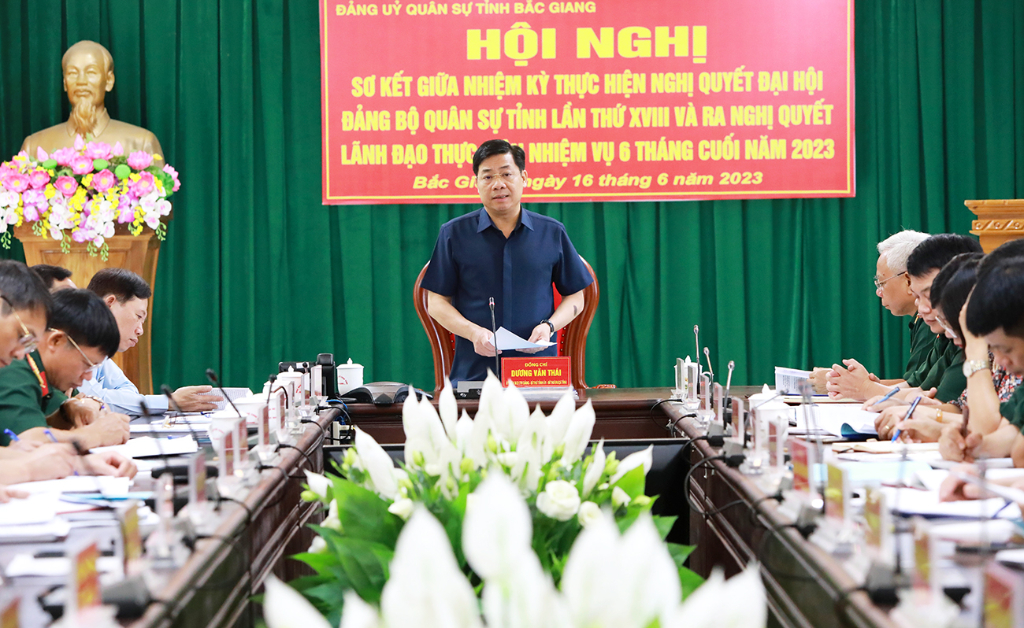 Đảng ủy Quân sự tỉnh Bắc Giang sơ kết giữa nhiệm kỳ thực hiện Nghị quyết Đại hội Đảng bộ Quân sự tỉnh lần thứ XVIII