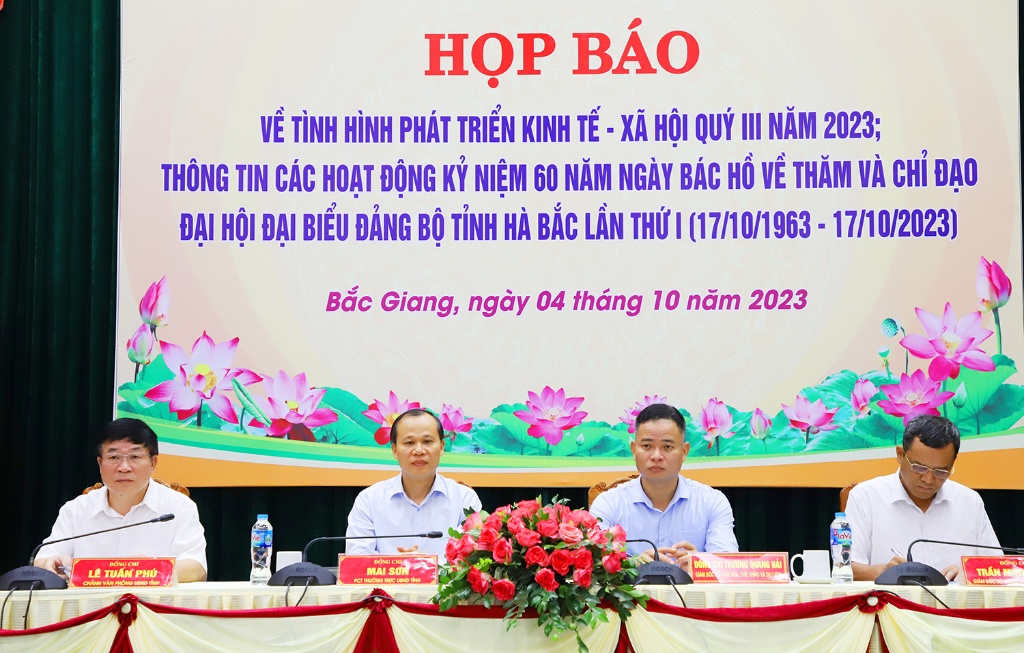 Bắc Giang: Họp báo về tình hình kinh tế - xã hội quý III/2023 và kỷ niệm 60 năm Ngày Bác Hồ về...