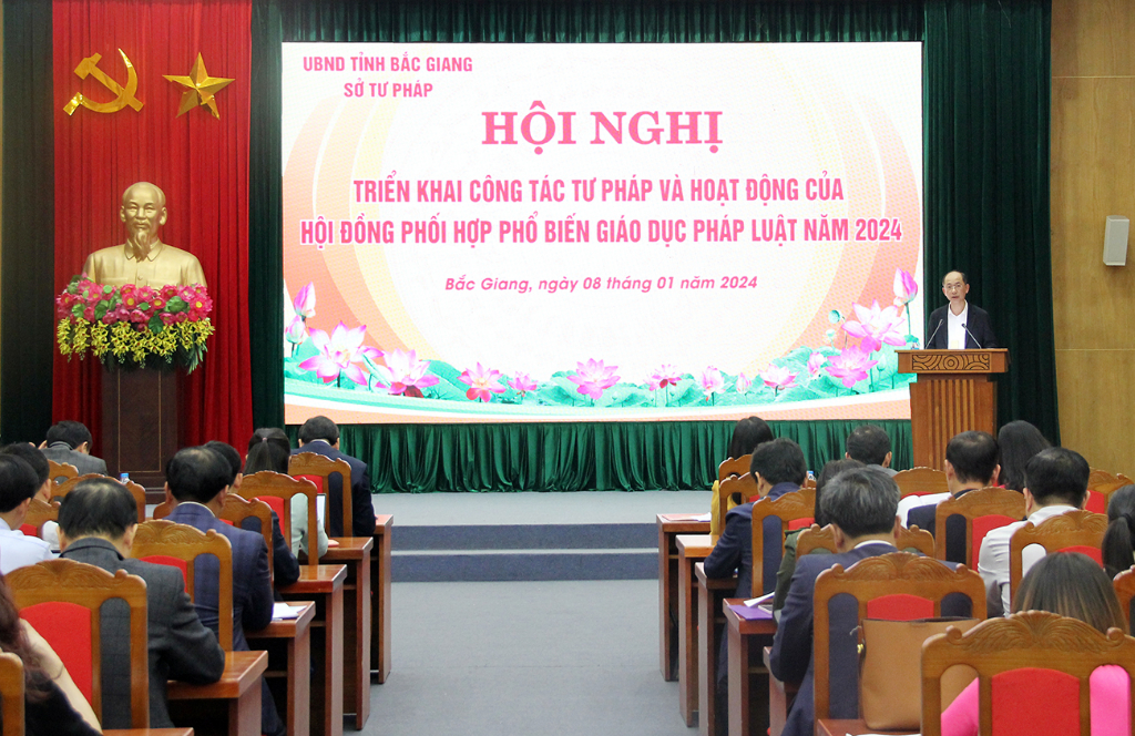 Bắc Giang triển khai công tác tư pháp và hoạt động của Hội đồng phối hợp phổ biến giáo dục pháp luật năm 2024