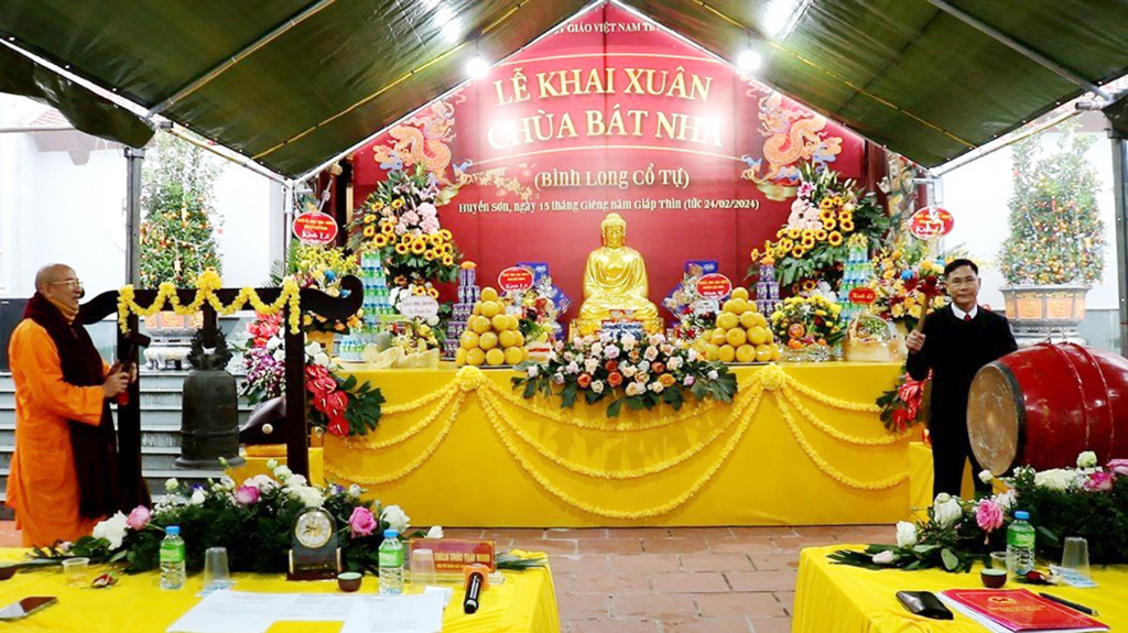 Lễ khai hội xuân chùa Bát Nhã (Bình Long) xã Huyền Sơn, huyện Lục Nam