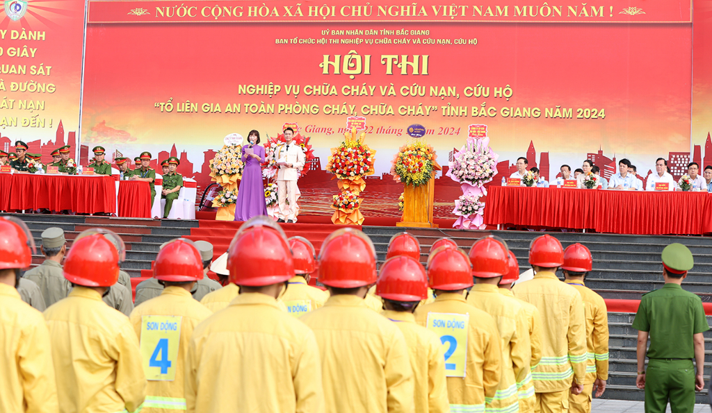 Bắc Giang tổ chức hội thi nghiệp vụ chữa cháy và cứu nạn, cứu hộ “Tổ liên gia an toàn phòng cháy, chữa cháy” năm 2024
