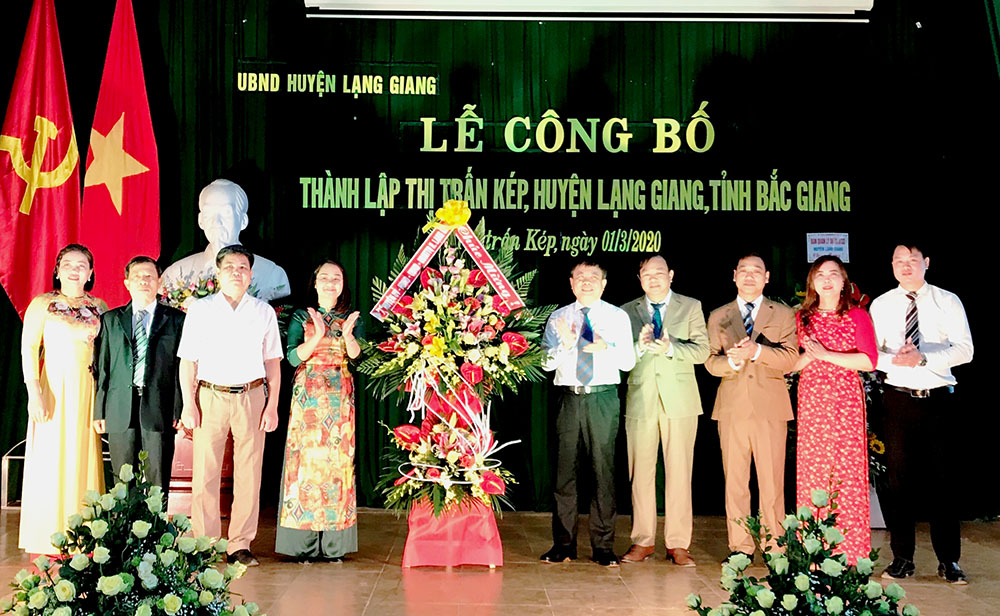 Lạng Giang công bố thành lập thị trấn Kép và thị trấn Vôi sau sáp nhập