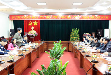 Thứ trưởng Bộ Văn hoá, Thể thao và Du lịch Hồ Anh Tuấn làm việc với các đồng chí lãnh đạo tỉnh.