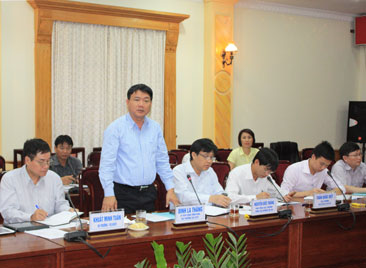 Bộ trưởng Bộ GTVT Đinh La Thăng phát biểu tại buổi làm việc