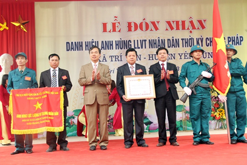 Xã Trí Yên đón nhận danh hiệu Anh hùng lực lượng vũ trang nhân dân  thời kỳ chống Pháp