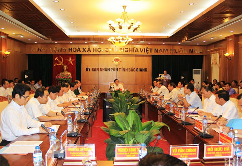 Chủ tịch nước Trương Tấn Sang thăm và làm việc tại Bắc Giang