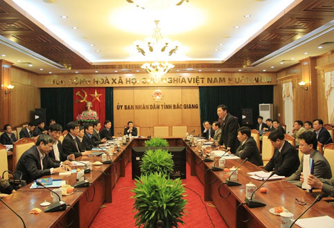 Bộ trưởng Bộ Nông nghiệp và Phát triển nông thôn Cao Đức Phát làm việc tại Bắc Giang