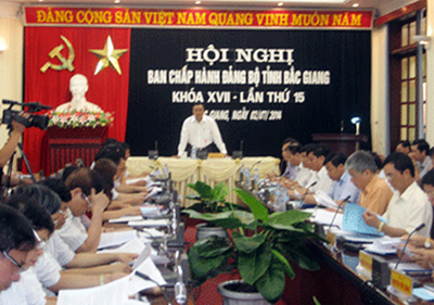 Bắc Giang thông qua kế hoạch đại hội đảng bộ các cấp tiến tới Đại hội Đảng toàn quốc lần thứ XII 