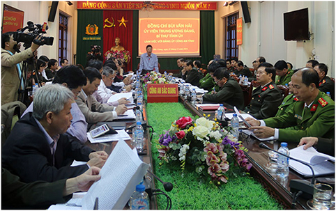 Bí thư Tỉnh ủy Bắc Giang Bùi Văn Hải làm việc với Đảng ủy Công an tỉnh