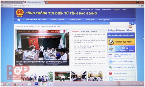 Bắc Giang xếp thứ 12 về chỉ số Trang/Cổng thông tin điện tử